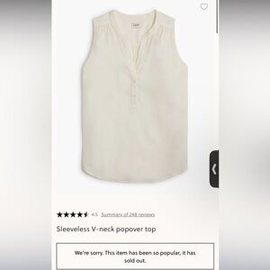 J. Crew Ivory Sleeveless Blouse